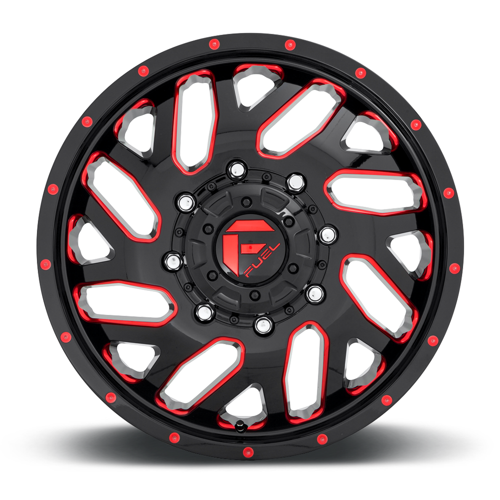 Fuel Wheels D656 Triton Dually 20x8.25 Gloss Black w/Red Tinted Clear 105mm ET 142mm CB 8x200
