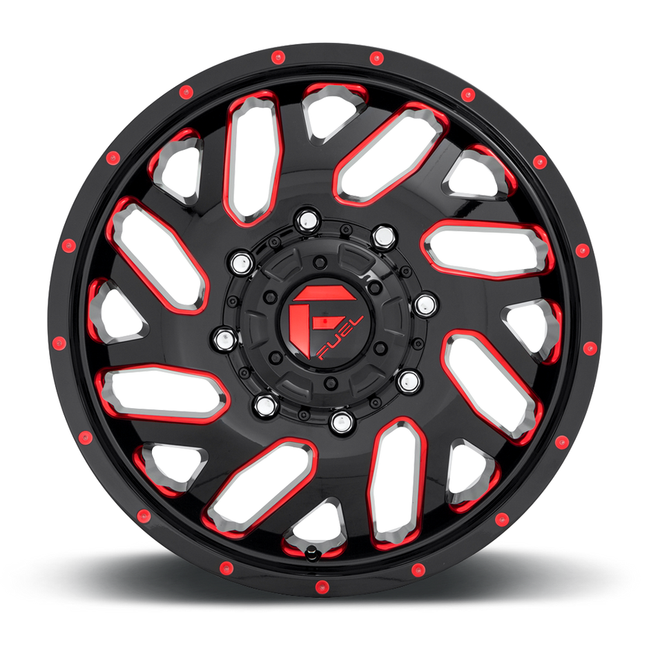 Fuel Wheels D656 Triton Dually 20x8.25 Gloss Black w/Red Tinted Clear 105mm ET 142mm CB 8x200
