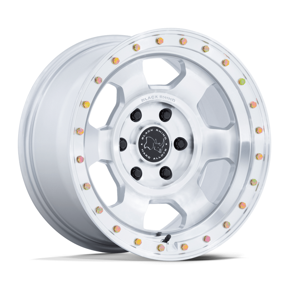 Black Rhino Hard Alloys BR029 Trooper 17x8.5 Gloss Silver w/Machined Face 25mm ET 71.6mm CB 5x130