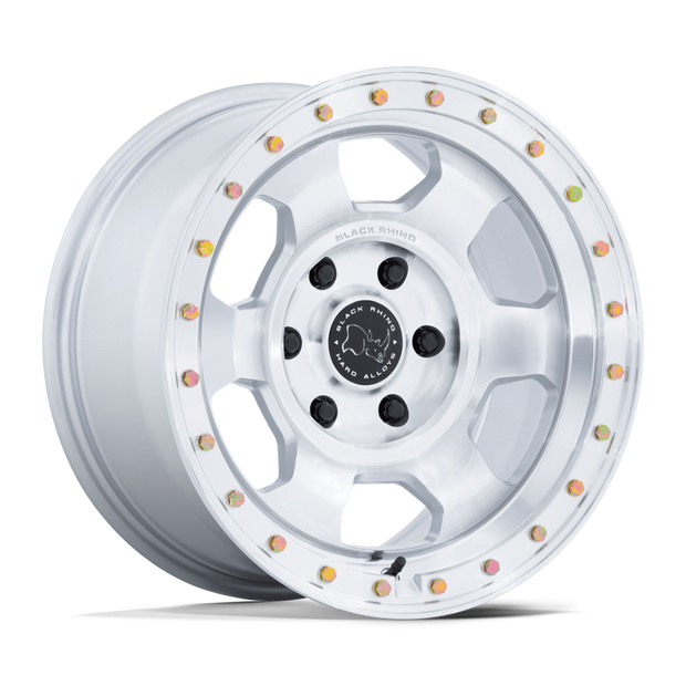 Black Rhino Hard Alloys BR029 Trooper 17x8.5 Gloss Silver w/Machined Face 25mm ET 71.6mm CB 5x130