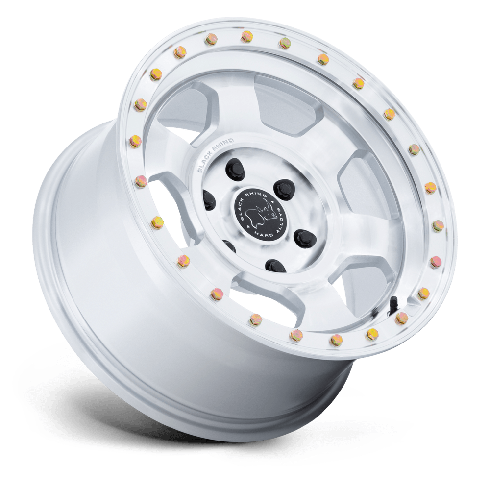Black Rhino Hard Alloys BR029 Trooper 17x8.5 Gloss Silver w/Machined Face 25mm ET 71.6mm CB 5x130
