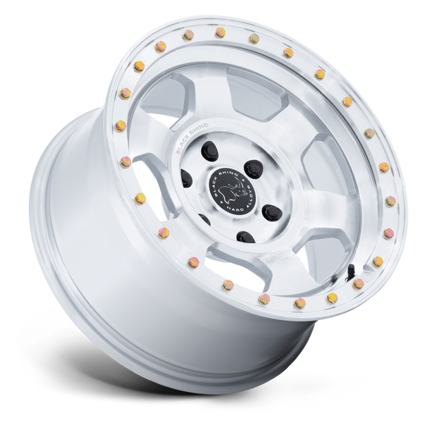Black Rhino Hard Alloys BR029 Trooper 17x8.5 Gloss Silver w/Machined Face 25mm ET 71.6mm CB 5x130