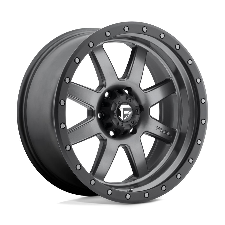 Fuel Wheels D552 Trophy 17x8.5 Matte Gunmetal w/Black Bead Ring -6mm ET 78.1mm CB 5x127