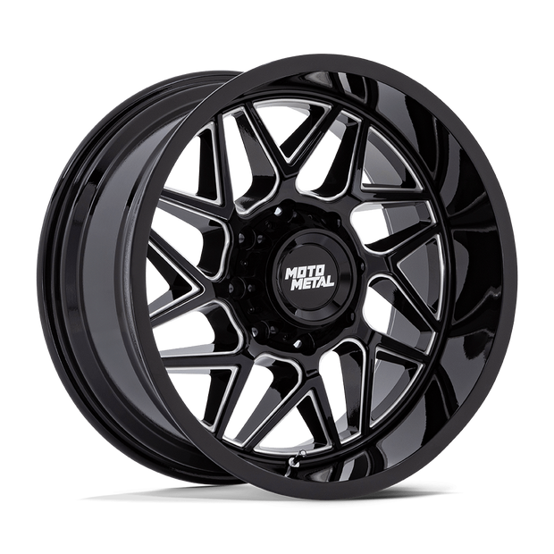 Moto Metal MO812 Turbine 20x9 Gloss Black Milled 20mm ET 125.1mm CB 8x165.1