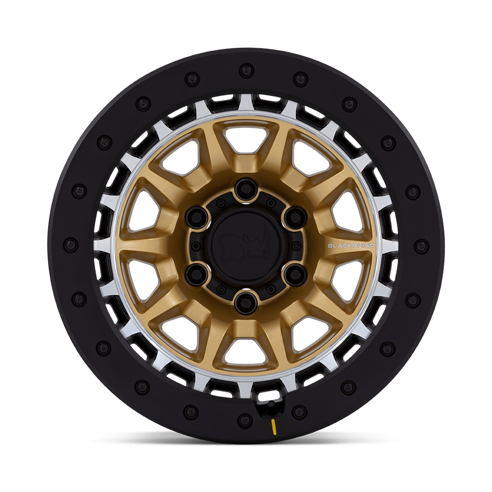 Black Rhino Hard Alloys BR016 Tusk 17x8.5 Matte Gold w/Machined Ring 0mm ET 71.5mm CB 5x127