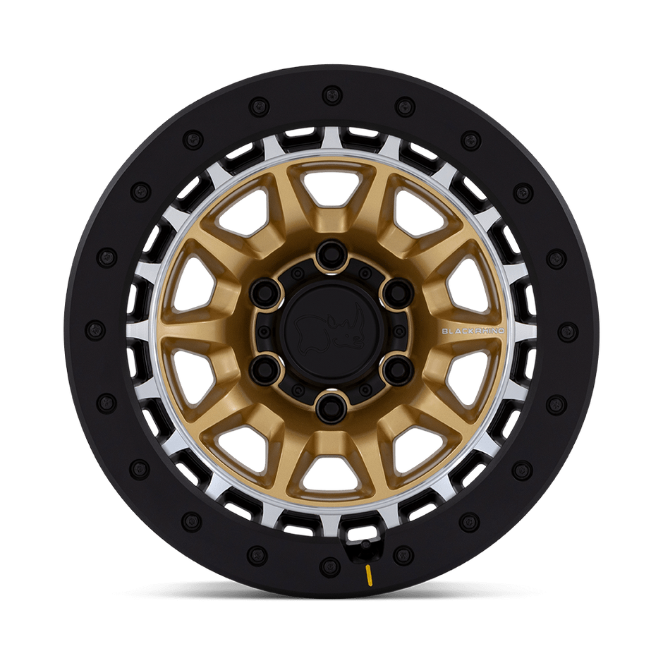 Black Rhino Hard Alloys BR016 Tusk 17x8.5 Matte Gold w/Machined Ring 0mm ET 71.5mm CB 5x127