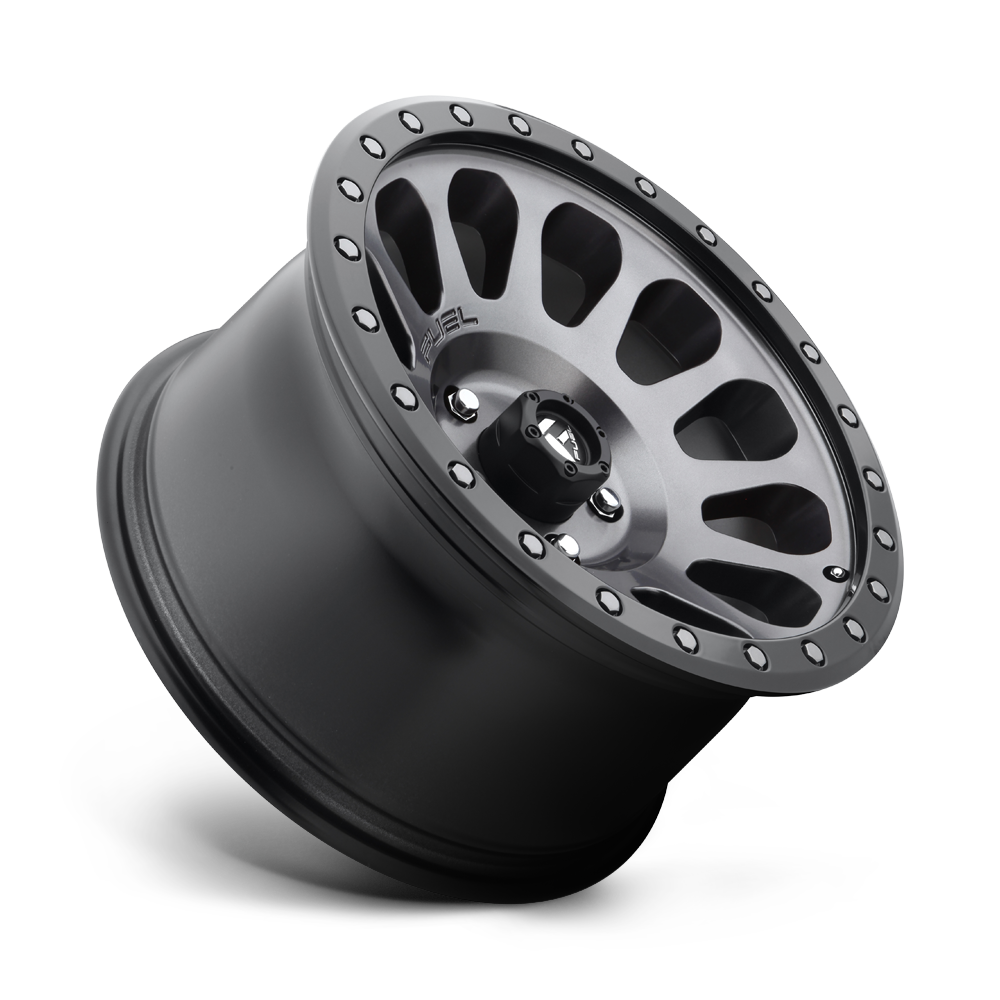 Fuel Wheels D601 Vector 17x8.5 Matte Gunmetal w/Black Bead Ring 7mm ET 108mm CB 6x139.7