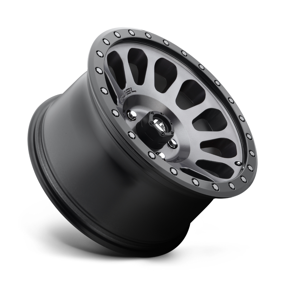 Fuel Wheels D601 Vector 17x8.5 Matte Gunmetal w/Black Bead Ring 7mm ET 108mm CB 6x139.7