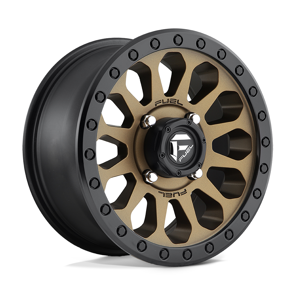 Fuel Wheels D600 Vector UTV 14x7 Matte Bronze W/Black Bead Ring 38mm ET 110.1mm CB 4x137
