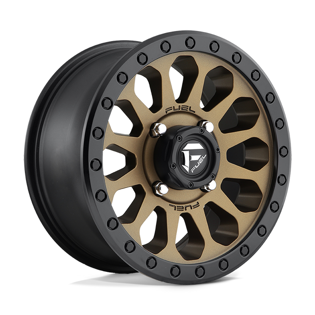 Fuel Wheels D600 Vector UTV 14x7 Matte Bronze W/Black Bead Ring 38mm ET 110.1mm CB 4x137