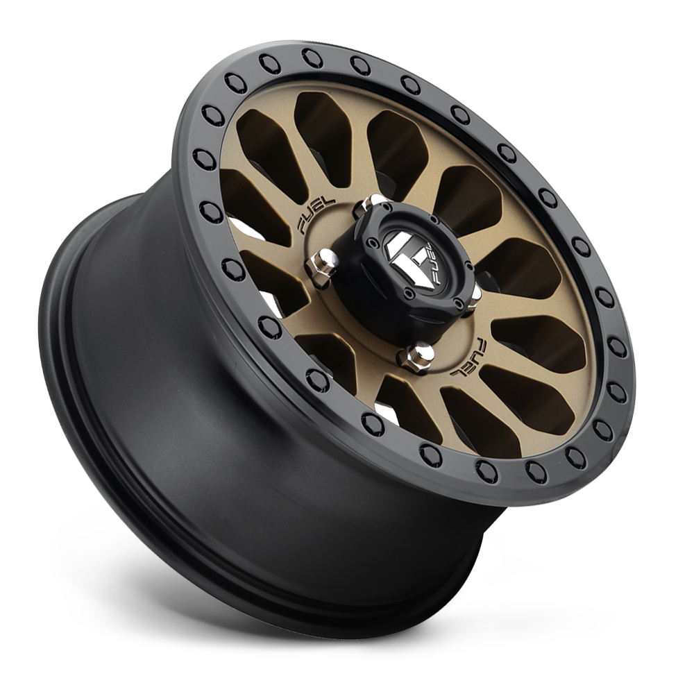 Fuel Wheels D600 Vector UTV 14x7 Matte Bronze W/Black Bead Ring 38mm ET 110.1mm CB 4x137