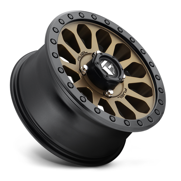 Fuel Wheels D600 Vector UTV 14x7 Matte Bronze W/Black Bead Ring 38mm ET 110.1mm CB 4x137