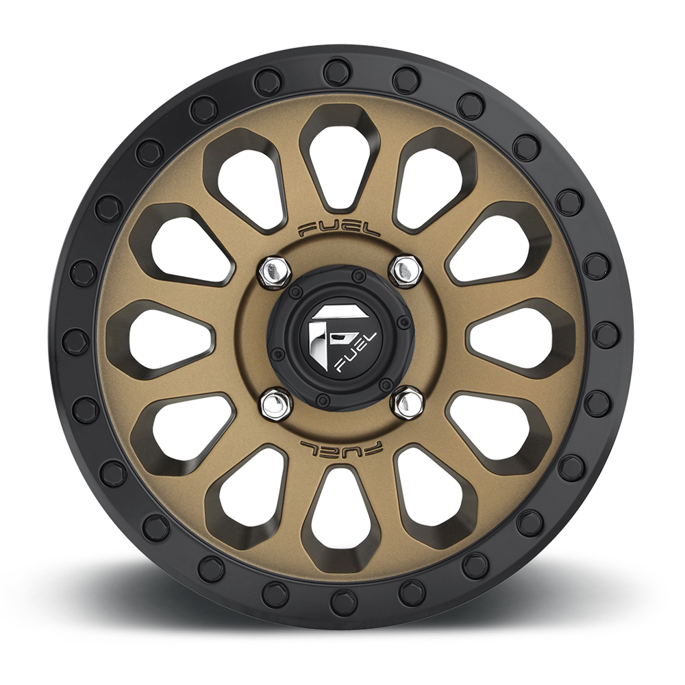 Fuel Wheels D600 Vector UTV 14x7 Matte Bronze W/Black Bead Ring 38mm ET 110.1mm CB 4x137
