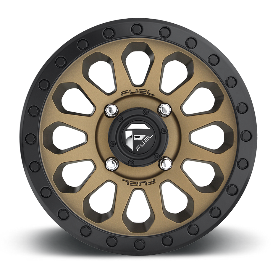 Fuel Wheels D600 Vector UTV 14x7 Matte Bronze W/Black Bead Ring 38mm ET 110.1mm CB 4x137