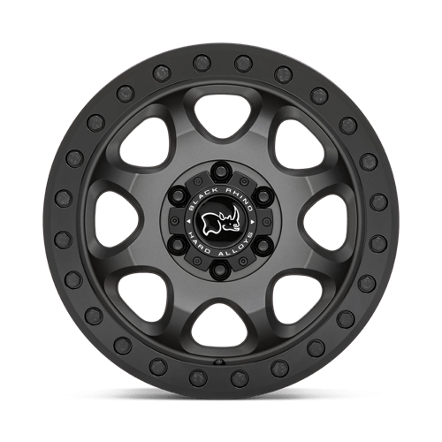 Black Rhino Hard Alloys Venture Beadlock 17x8 Matte Gunmetal w/Black Hardware 38mm ET 84.1mm CB 6x130