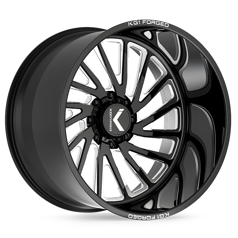 KG1 Forged KF004 Vile-Right Wheel 26x16 Gloss Black Milled -101mm ET 124.3mm CB 8x180