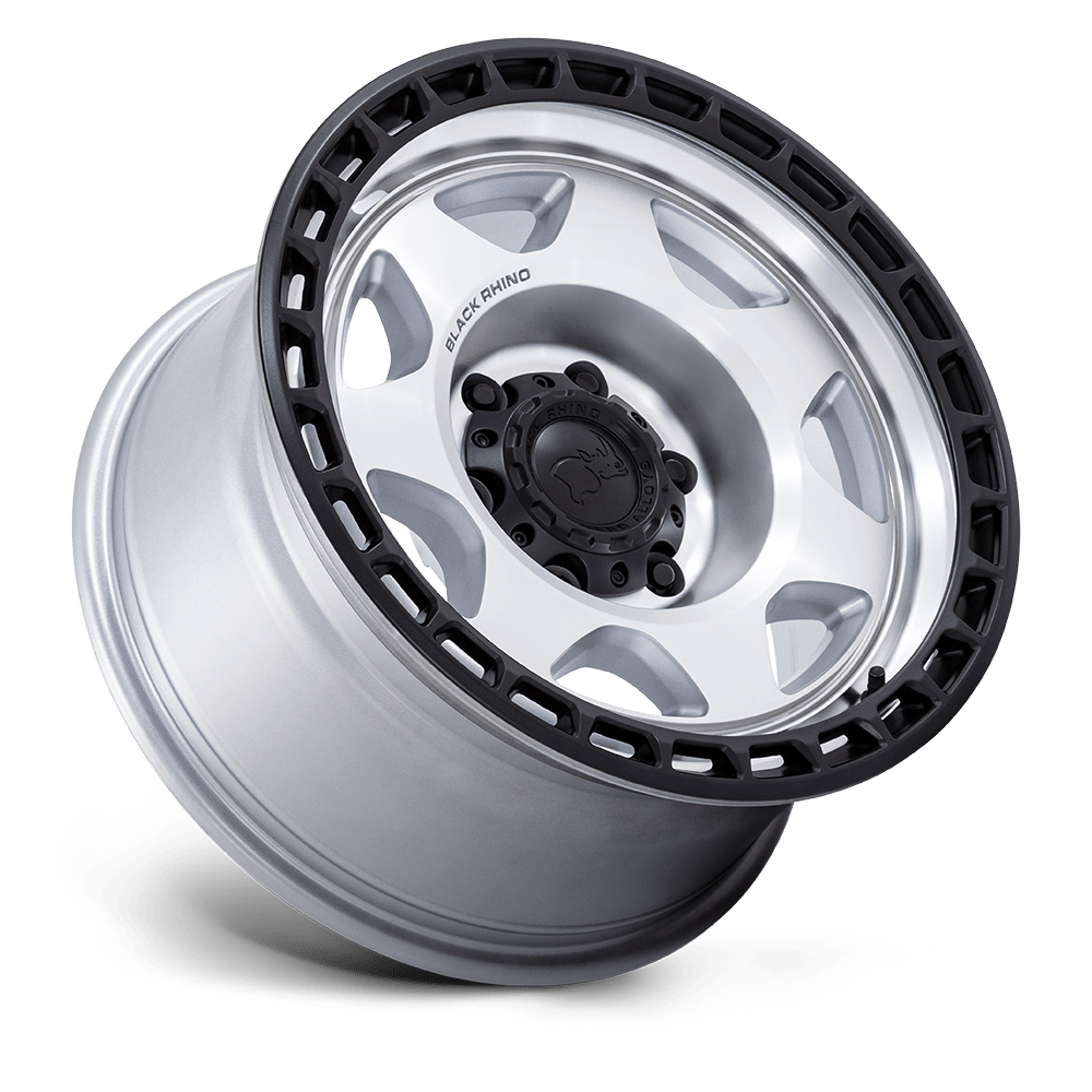 Black Rhino Hard Alloys BR018 Voyager 17x8.5 Silver Machined w/Matte Black Lip 0mm ET 71.5mm CB 5x127