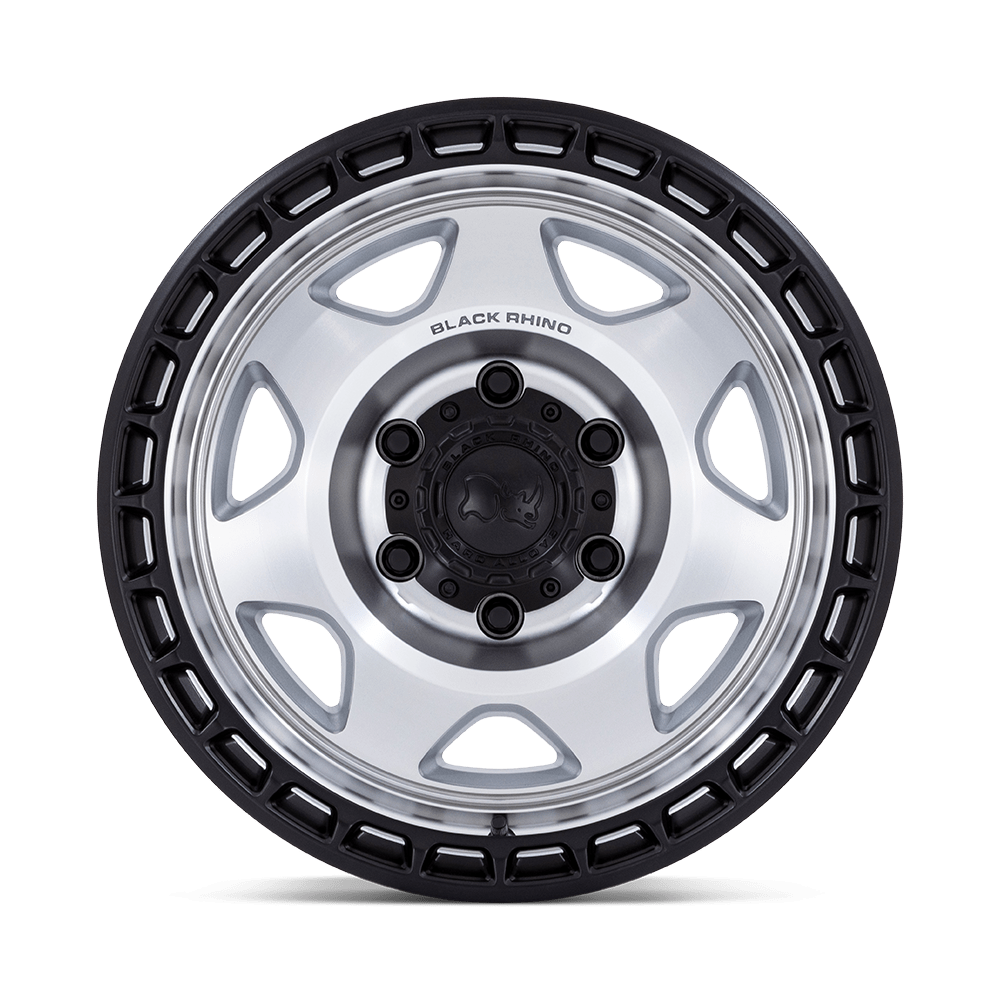 Black Rhino Hard Alloys BR018 Voyager 17x8.5 Silver Machined w/Matte Black Lip 0mm ET 71.5mm CB 5x127