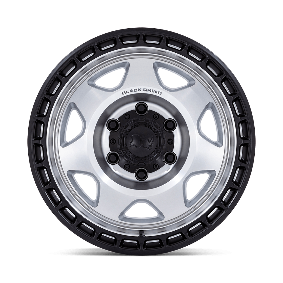 Black Rhino Hard Alloys BR018 Voyager 17x8.5 Silver Machined w/Matte Black Lip 0mm ET 71.5mm CB 5x127