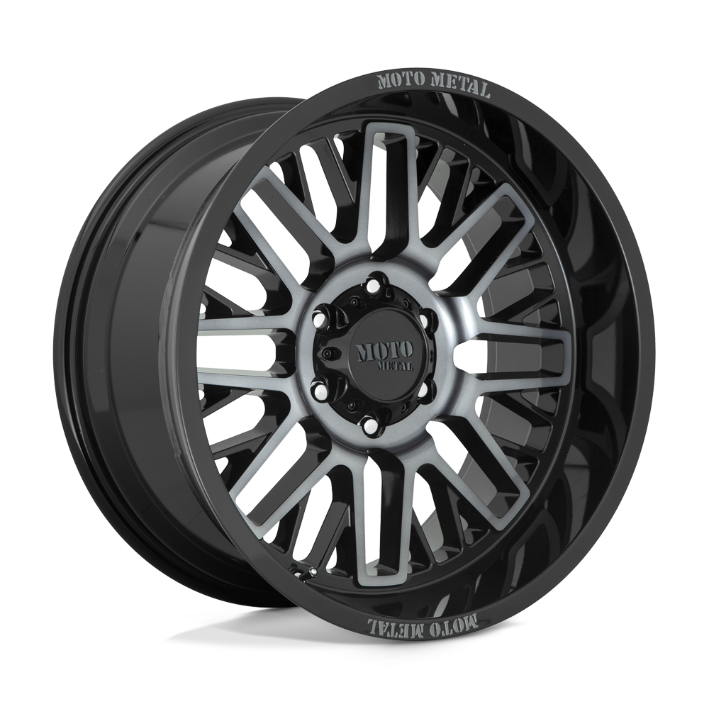 Moto Metal MO802 Warlock 20x10 Gloss Black Machined w/Gray Tint -18mm ET 110.1mm CB 5x150