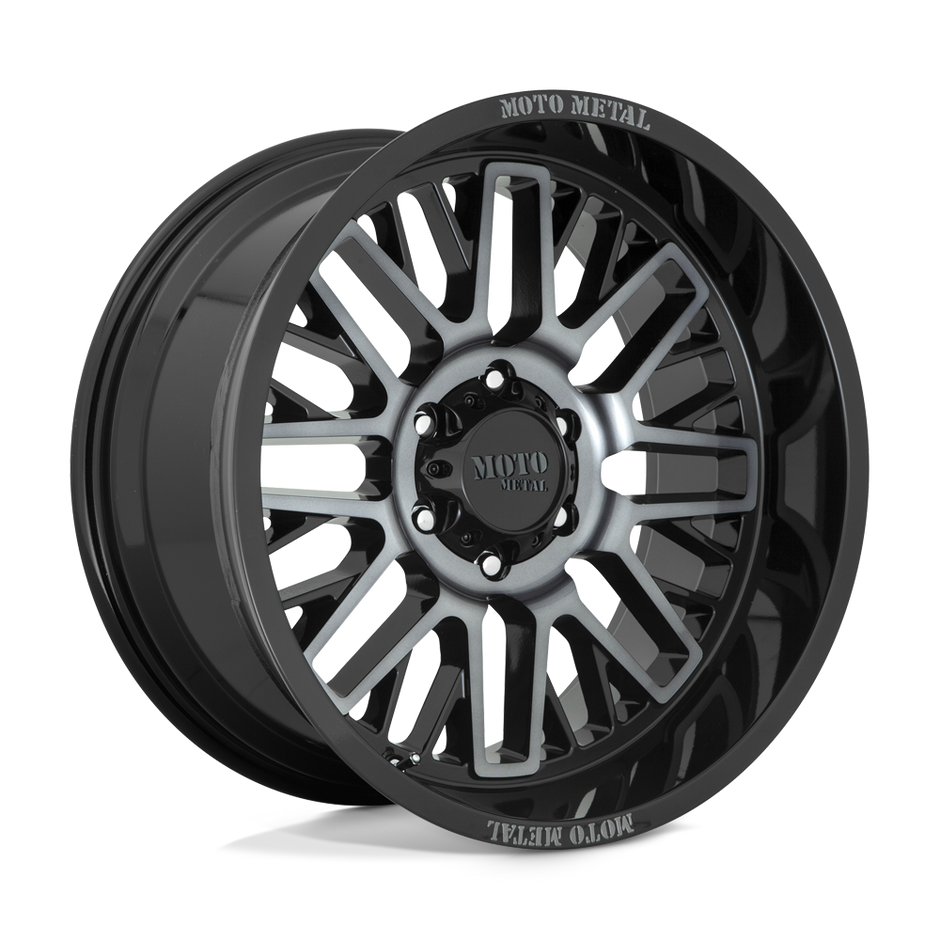 Moto Metal MO802 Warlock 20x10 Gloss Black Machined w/Gray Tint -18mm ET 110.1mm CB 5x150