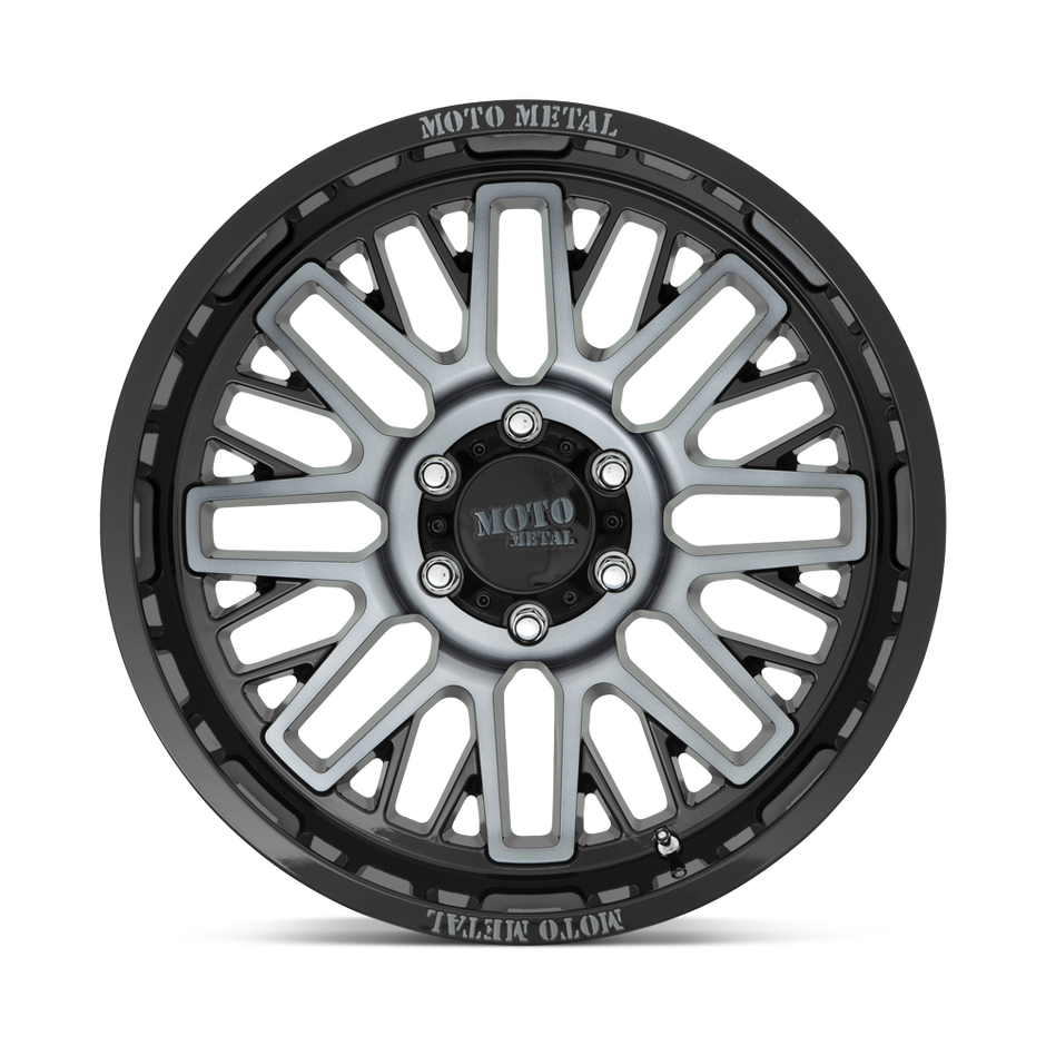 Moto Metal MO802 Warlock 20x10 Gloss Black Machined w/Gray Tint -18mm ET 110.1mm CB 5x150