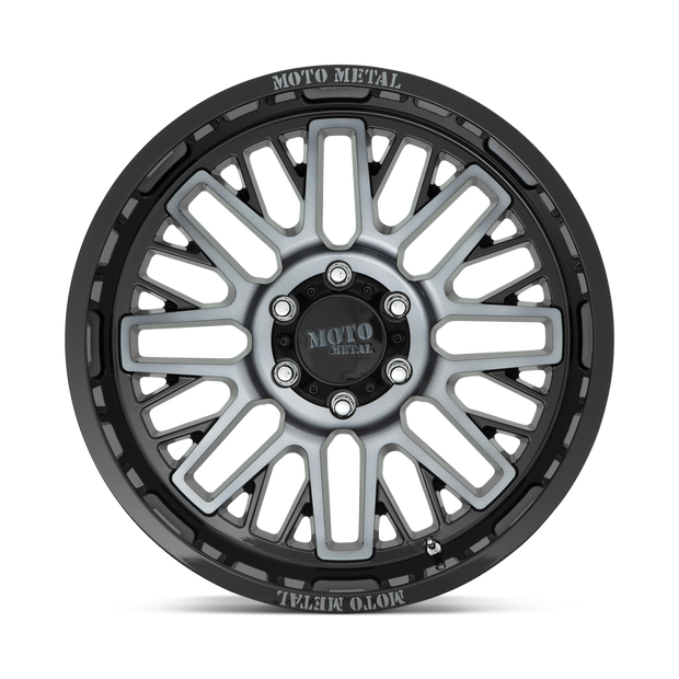Moto Metal MO802 Warlock 20x10 Gloss Black Machined w/Gray Tint -18mm ET 110.1mm CB 5x150