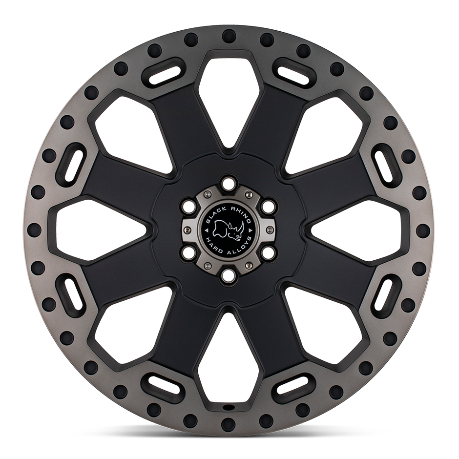 Black Rhino Hard Alloys Warlord 17x8 Matte Black w/Machined Dark Tint 30mm ET 71.5mm CB 5x127