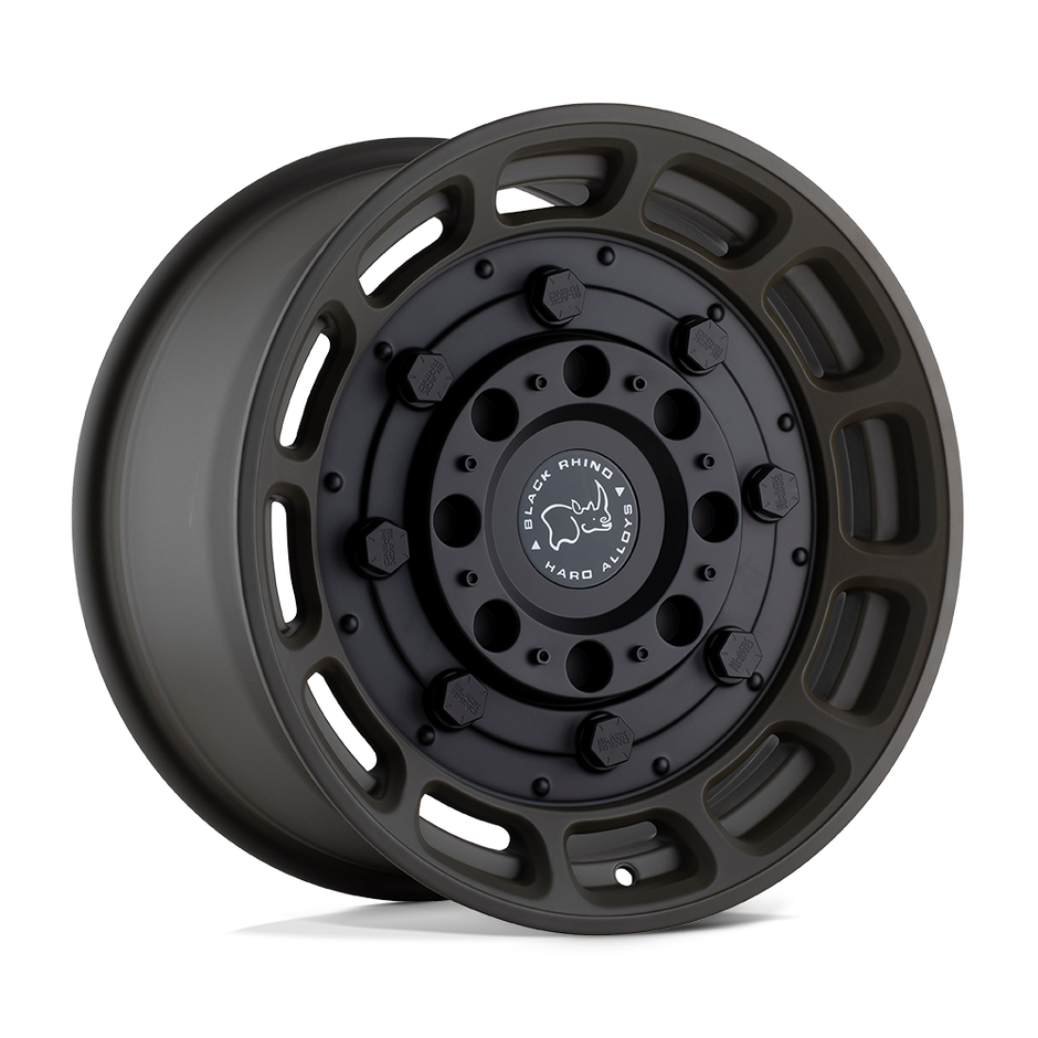 Black Rhino Hard Alloys Warthog 17x8.5 Matte Olive Drab Green w/Black Center -18mm ET 71.5mm CB 5x127
