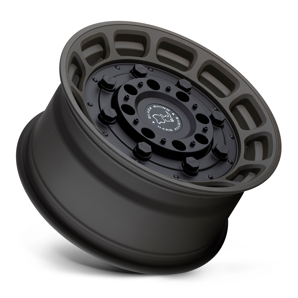 Black Rhino Hard Alloys Warthog 17x8.5 Matte Olive Drab Green w/Black Center -18mm ET 71.5mm CB 5x127