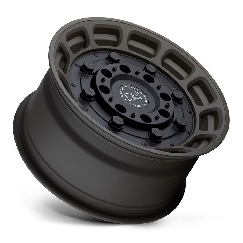Black Rhino Hard Alloys Warthog 17x8.5 Matte Olive Drab Green w/Black Center -18mm ET 71.5mm CB 5x127
