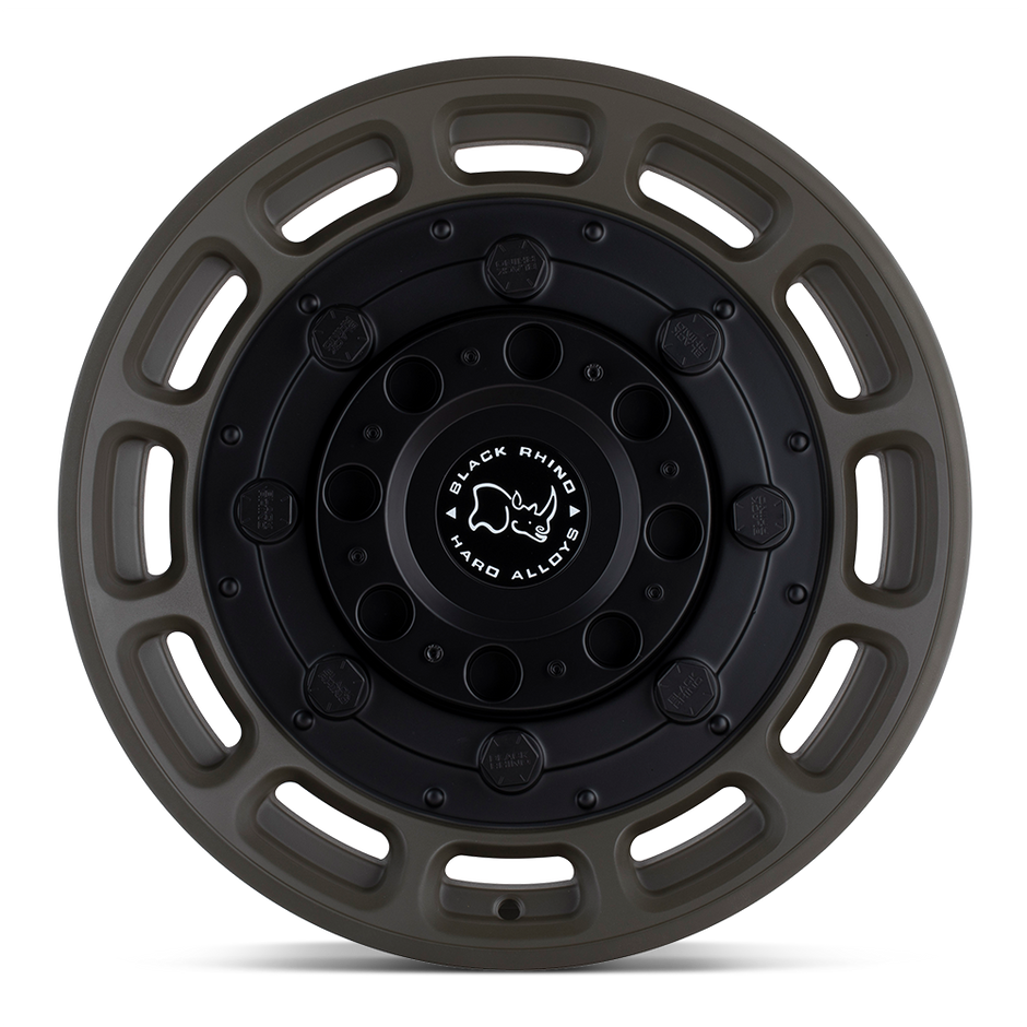 Black Rhino Hard Alloys Warthog 17x8.5 Matte Olive Drab Green w/Black Center -18mm ET 71.5mm CB 5x127