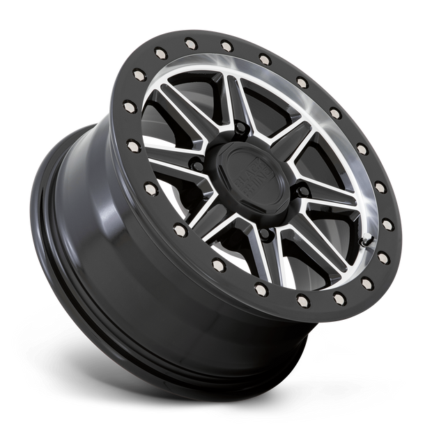 Black Rhino Hard Alloys Webb UTV 15x7 Gloss Black w/Machined Face 51mm ET 132mm CB 4x156