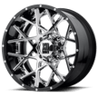 XD Wheels XD203 Chopstix 22x10 Chrome Center w/Gloss Black Milled Lip -18mm ET 87.1mm CB 6x135 wheel