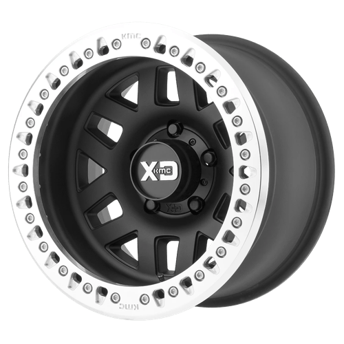 XD Wheels XD229 Machete Crawl Beadlock 17x9 Satin Black w/Machined Ring -38mm ET 72.56mm CB 5x114.3 wheel