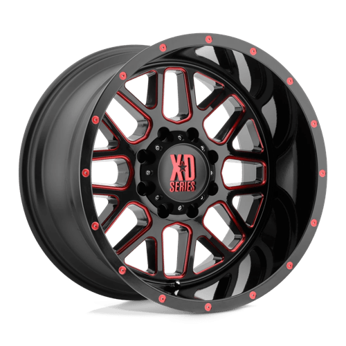 XD Wheels XD820 Grenade 22x12 Satin Black Milled w/Blue Tint Clearcoat -44mm ET 106.25mm CB 6x139.7 wheel
