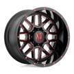 XD Wheels XD820 Grenade 22x12 Satin Black Milled w/Blue Tint Clearcoat -44mm ET 106.25mm CB 6x139.7 wheel