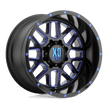 XD Wheels XD820 Grenade 20x9 Satin Black Milled w/Blue Tint wheel