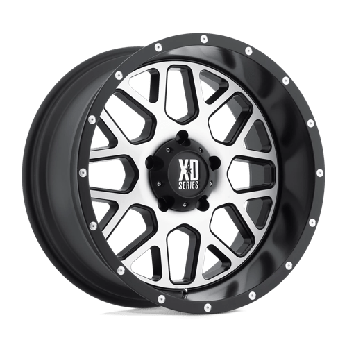 XD Wheels XD820 Grenade 20x12 Satin Black w/Machined Face -44mm ET 78.1mm CB 5x127 wheel