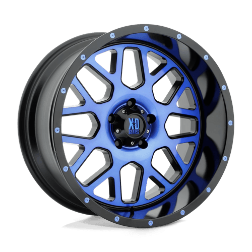 XD Wheels XD820 Grenade 20x10 Satin Black Machined w/Blue Tint -24mm ET 78.1mm CB 5x127 wheel