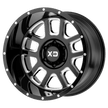 XD Wheels XD828 Delta 20x9 Gloss Black Milled -12mm ET 72.6mm CB 5x127 wheel