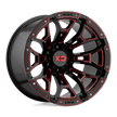 XD Wheels XD841 Boneyard 20x10 Gloss Black Milled w/Red Tint -36mm ET 125.1mm CB 8x165.1 wheel
