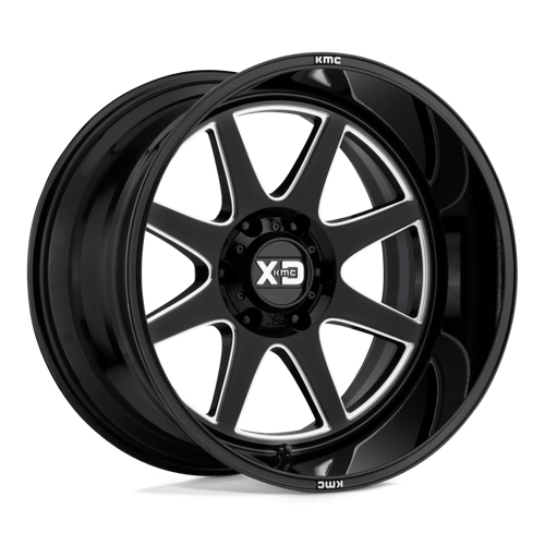 XD Wheels XD844 Pike 20x12 Gloss Black Milled -44mm ET 125.1mm CB 8x165.1 wheel