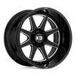 XD Wheels XD844 Pike 20x10 Gloss Black Milled -18mm ET 106.1mm CB 6x139.7 wheel