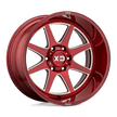 XD Wheels XD844 Pike 20x9 Brushed Red w/Milled Accents wheel