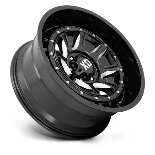 XD Wheels XD866 Outlander 22x10 Gloss Black Milled -36mm ET 125.1mm CB 8x170 wheel