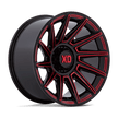 XD Wheels XD867 Specter 20x10 Gloss Black w/Red Tint -18mm ET 87.1mm CB 6x135 wheel