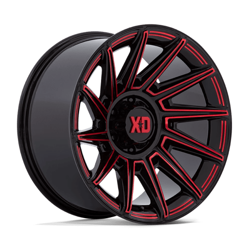 XD Wheels XD867 Specter 20x10 Gloss Black w/Red Tint -18mm ET 124.2mm CB 8x180 wheel