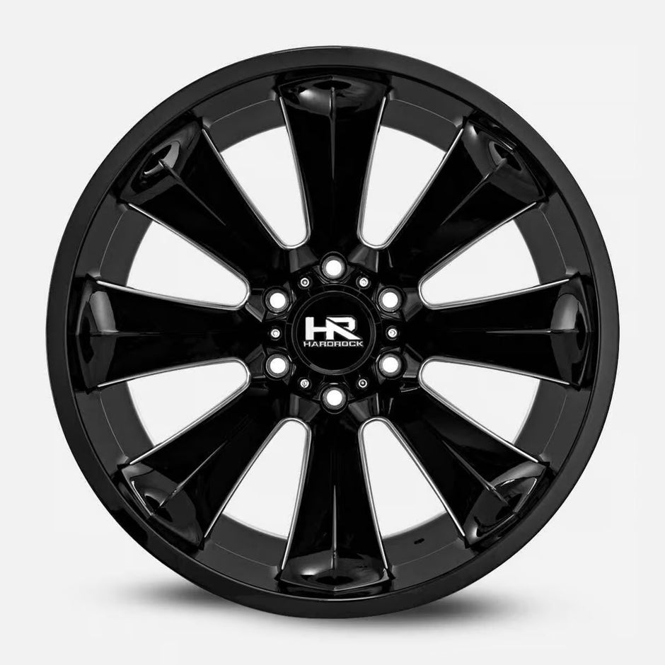 Hardrock Offroad Xplosive Xposed 20x10 Gloss Black Milled -19mm ET 108mm CB 6x139.7 wheel