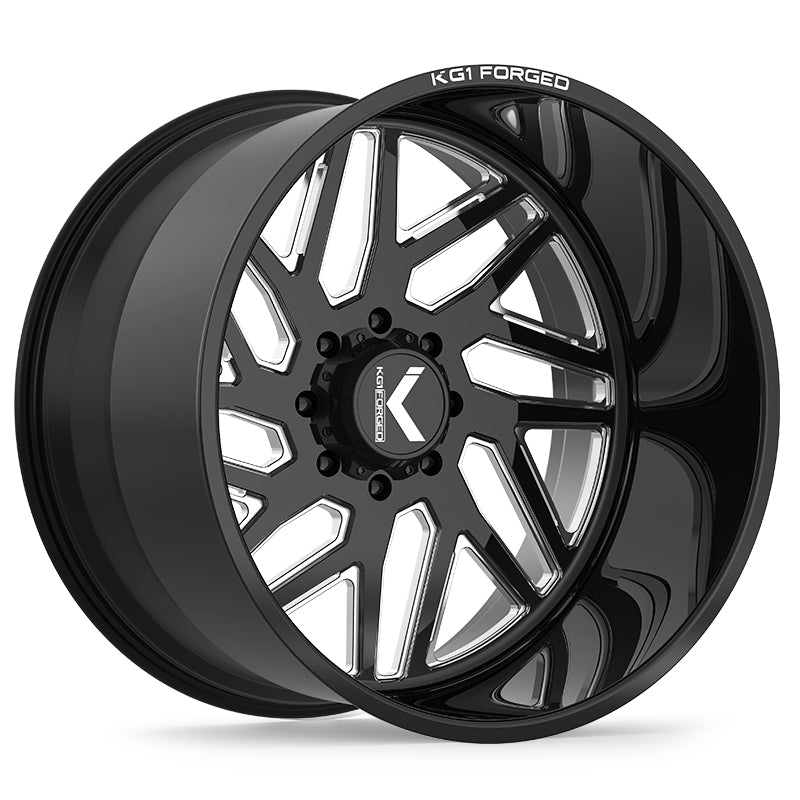 KG1 Forged KF009 Yaz-N-Left Wheel 28x14 Gloss Black Milled -76mm ET 78.1mm CB 6x139.7